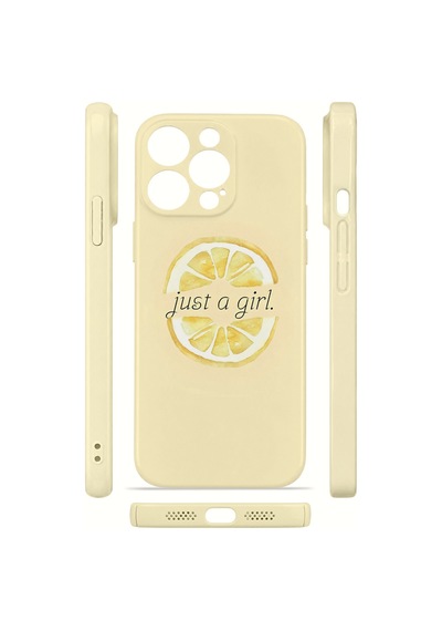 Apple iPhone Uyumlu 12 Pro Max Vorian İnce Kamera Korumalı Mika Kılıf Just A Girl Lemon Just A Girl Lemon Mika