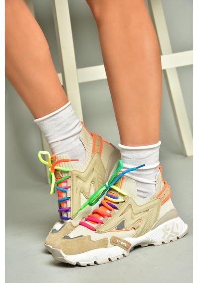 Fox Shoes U602602502 Bej Süet Kadın Spor Ayakkabı Sneakers Bej-süet Çok Renkli