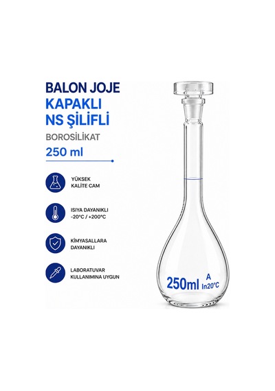 Balon Joje Kapaklı Ns Şilifli Borosilikat 250 Ml