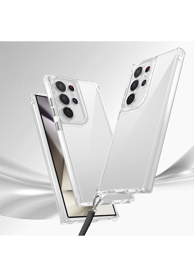 Zore Galaxy S24 Ultra Uyumlu Airbagli Takılabilir Askı Aparatlı Nvth Snap Silikon Kapak-şeffaf Şeffaf