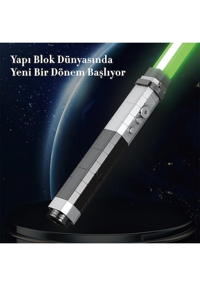 Reobrix 99011 Işın Kılıcı Yeşil Yaratıcı Yapı Blok Seti Building Blocks Lightsaber - 578 Parça
