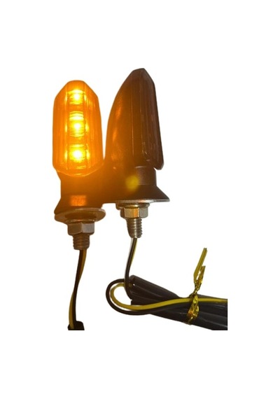 Carub Motosiklet Sinyal Lamba Üniversal 12v Füme Cam Sarı Led 2li