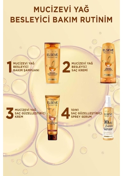 Elseve Mucizevi Yağ Saç Güzelleştirici Krem 150 ML + 10 Etki 1 Arada Saç Güzelleştirici Serum 150 ML