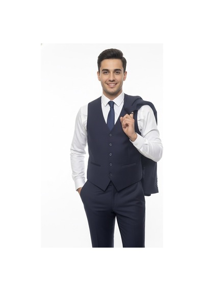 Presto Erkek 6 Drop Yelekli Slim Takım Elbise A.lacivert 581-250 Lacivert