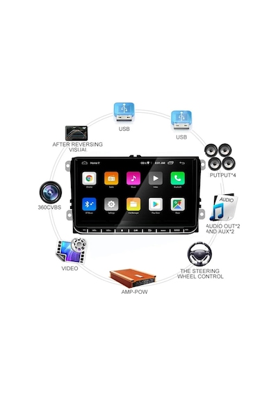 Bawerlink Bw-9400 9 Inc Androıd 11 T3 2+32 Gb+carplay Vw Universal Multimedıa Oto Teyp Volkswagen