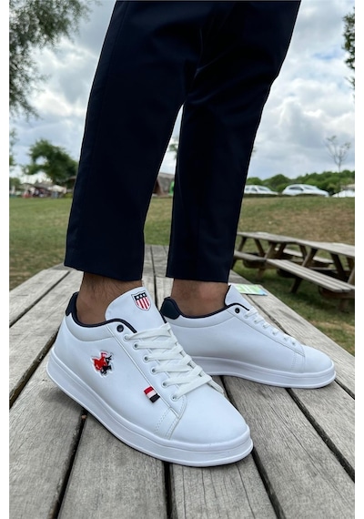 Erkek Sneakers Günlük Spor Ayakkabı Beyaz-lacivert-beyaz - Lacivert Beyaz - Lacivert