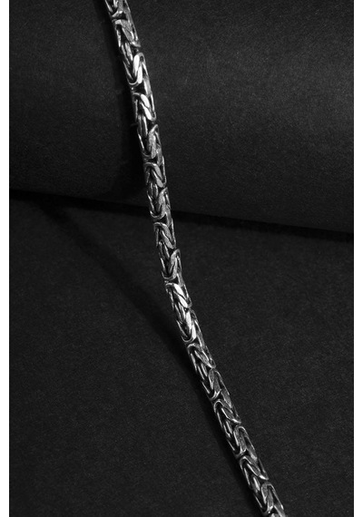 Yuvarlak Kral Model Gümüş 3,30 Mm Genişlik Bileklik 19 Cm Gümüş