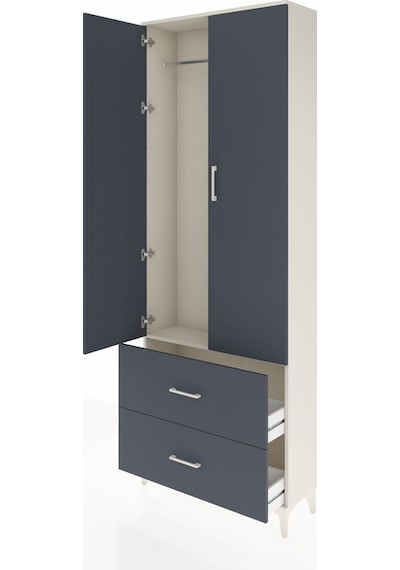 Arges Dolap Tek Raflı 2 Çekmeceli Tek Askılı 88x30x243 Aytaşı... Aytaşı