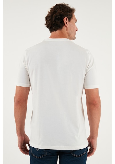 Buratti Pamuklu Baskılı Regular Fit Bisiklet Yaka Erkek T Shirt 59020205 Ekru