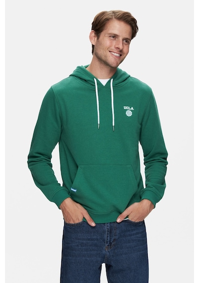 Ucla Nevada Yeşil Kapüşonlu Baskılı Standard Fit Erkek Sweatshirt Yeşil