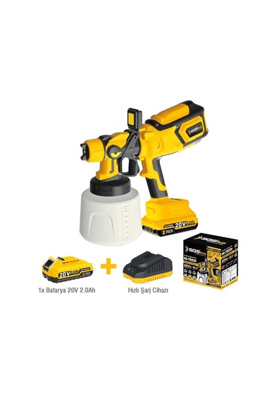 Akülü Boya Tabancası 20v, 1x2,0 Ah Sgs 5460