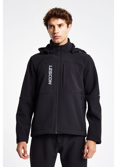 Lescon Erkek Fermuarlı Kapüşonlu Sweatshirt 25k-1065 Siyah