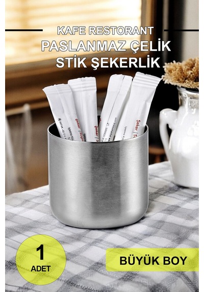 Kafe Restorantlar Için Stik Stick Şekerlik Çubuk Şekerlik Büyük Krom