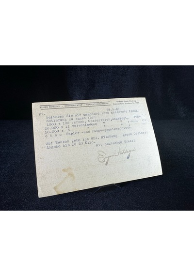 Almanya Nazi Reich Dönemi Posta Kartı Airmail Luftpost 5 Pfennig Gamma Haç Kartal Pullu Uçak Postası Avusturya'ya Postalanmış  Teşhir Ürün