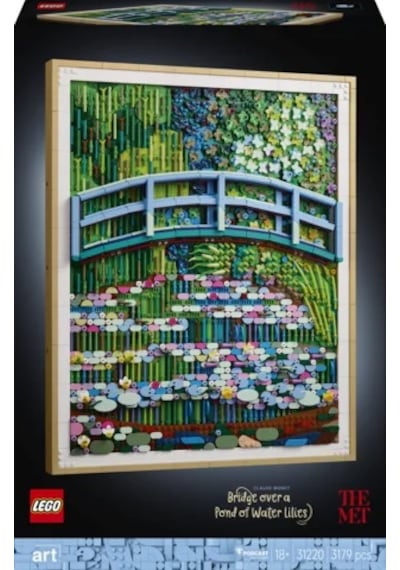 LEGO® Art Claude Monet – Nilüfer Gölü Üzerinde Köprü 31220 - Yetişkinler için Empresyonist Tablo Yapım Seti (3179 Parça)