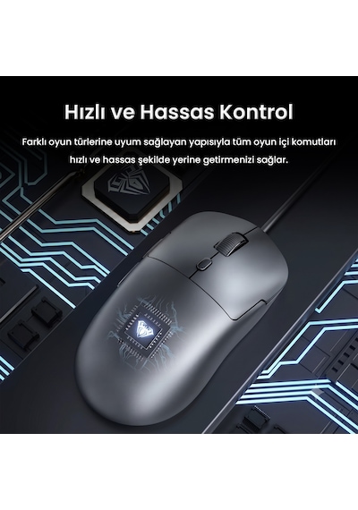 Aula S35 7200 Dpı Rgb Efektli Makrolu Usb Kablolu Gaming Oyuncu Mouse Beyaz
