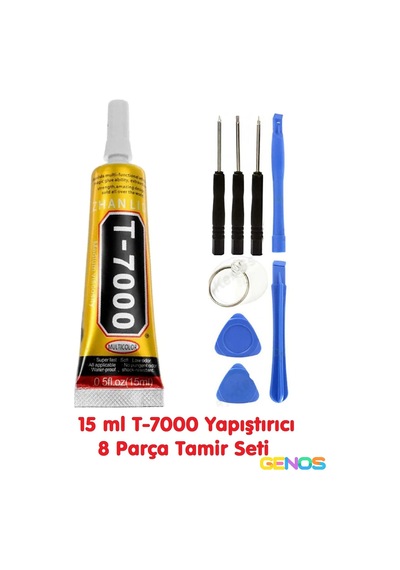 T7000 Dokunmatik Ekran Çerçeve Yapıştırıcı 50ml + 8 Parça Tamir Seti