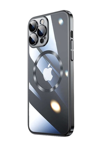 Zeyline Apple Uyumlu iPhone 13 Pro Max Wireless Şarj Özellikli Sert Pc Zore Riksos Magsafe Kapak-siyah