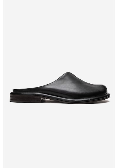 Luvishoes Tansy Siyah Cilt Hakiki Deri Önü Kapalı Kadın Terlik