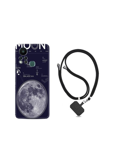 Infinix Hot 11S Kılıf İpli Boyun Askılı Desenli Silikon Moon info 1424