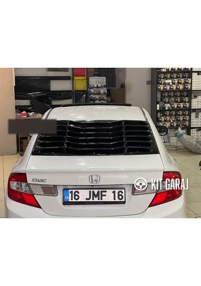 Honda Civic Fb7 2012-2016 Plastik Arka Cam Vizoru - Parlak Siyah Piano Black