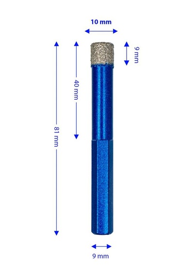 Master 530932 Altıgen Saplı Granit Mermer Delme Panç 10 Mm