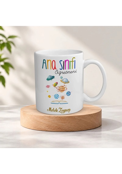 Kişiye Özel İsimli Anasınıfı Öğretmeni Temalı Kupa Bardak