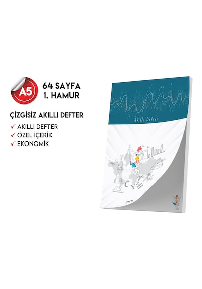 Çizgisiz Not Defteri 64 Sayfa Akıllı Defter Tekli A5 Tam Beyaz Tekli Koyu Mavi, Kırmızı, Turuncu, Kahverengi, Mavi, Yeşil