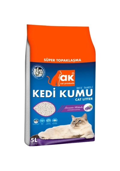 4 Adet Ak Kedi Kumu Lavanta Kokulu İnce Taneli 5 L