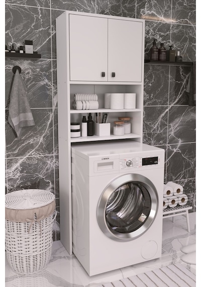 Dekorfim DF03103B Çamaşır Makinesi Üstü Düzenleyici Dolap