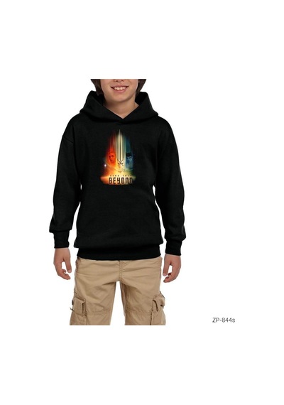 Zepplin Giyim Star Trek Beyond Cover Siyah Çocuk Kapşonlu Sweatshirt