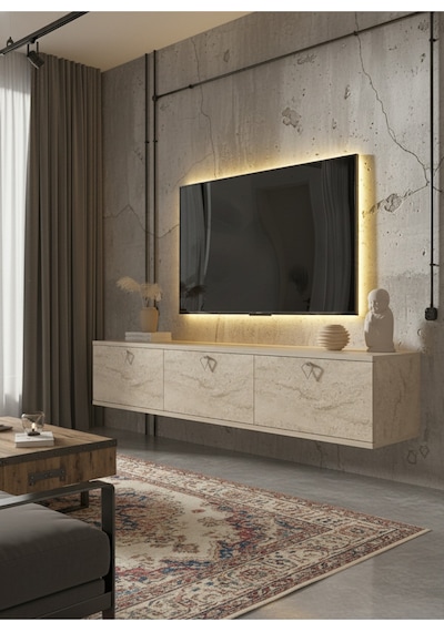 Resital Tv Ünitesi S1836-6 Traverten Traverten