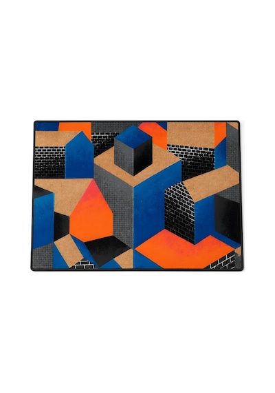 Kapı Önü Paspası Kaymaz Ağır Tabanlı Geometrik, Desenli Desen Dekoratif , Kolay Temizlenir 45x70 Cm Kod T12 Kahverengi