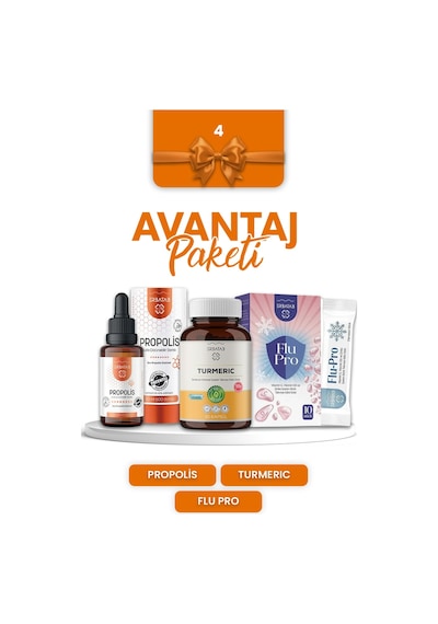 Erbatab Avantaj Paketi 4 (Zerdeçal, Propolis, Flupro Vitamin C)