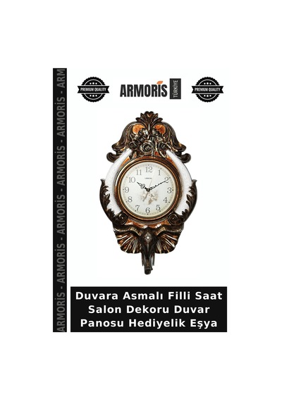 Duvara Asmalı Filli Saat Salon Dekoru Duvar Panosu Hediyelik Eşya Diğer