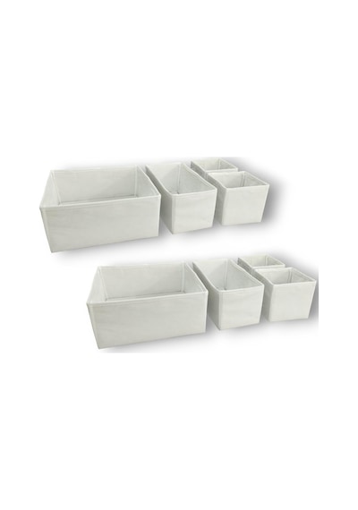 8'li Beyaz Çekmece İçi Düzenleyici Organizer Set - Çok Amaçlı Dolap İçi Kutu Seti
