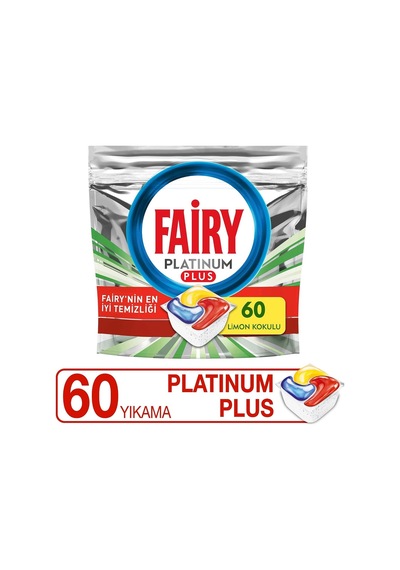 Platinum Plus 60 Yıkama Bulaşık Makinesi Deterjanı Kapsülü Limon Kokulu