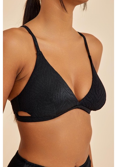 Amarelle Bali Siyah Dolgusuz Pedli Üçgen Bikini Üst Siyah
