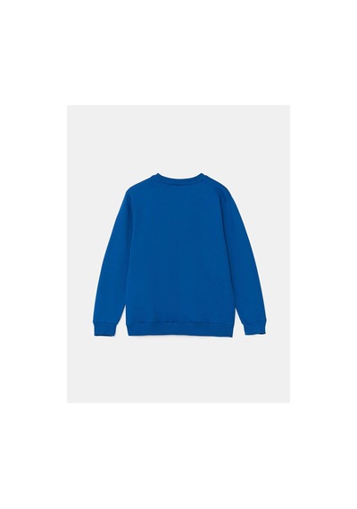 LC Waikiki Bisiklet Yaka Erkek Çocuk Sweatshirt Koyu Mavi