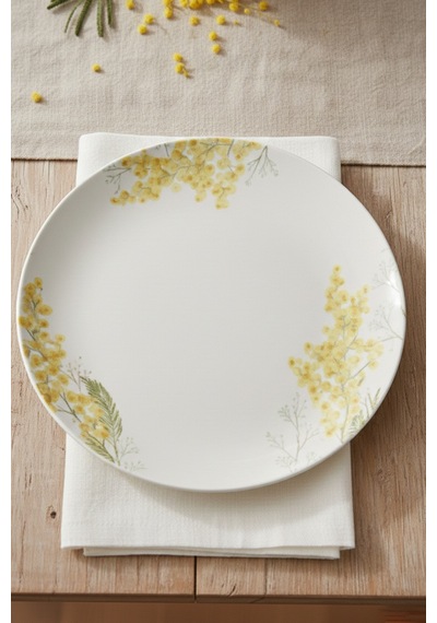 Rakle Mimosa Seramik 4'lü Servis Tabağı Seti 25,5 Cm Çok Renkli