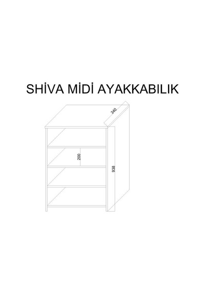 Kuzeylife Shiva Midi 2 Kapaklı Ayakkabılık Beyaz