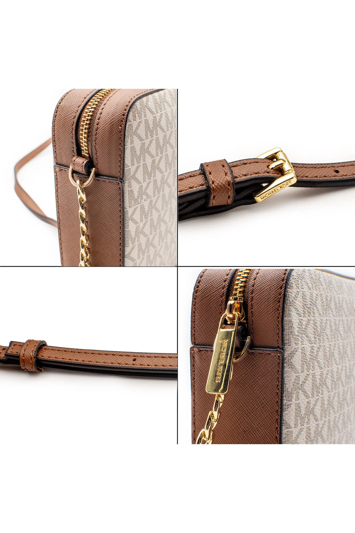 Michael Kors Jet Set Large Logo Crossbody Çapraz Omuz Çantası Vanilya