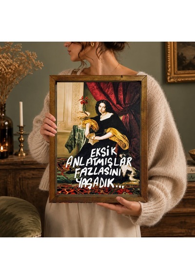 Bk Gift Vintage Klasik Sanat Esprili Sözlü Masif Ahşap Çerçeveli Dekoratif Tablo - 1