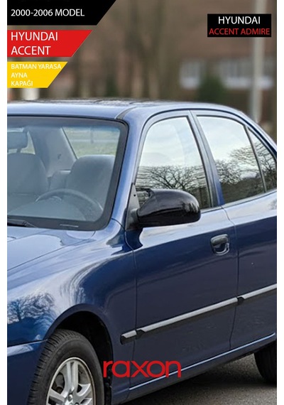 Hyundaı Accent Admıre 2000-2006 Batman & Yarasa Ayna Kapağı Parlak Piano Black Sport