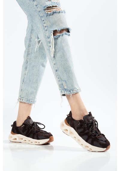 Suins Meloni Model Hakiki Deri Kadın Spor Ayakkabı Sneaker Gri