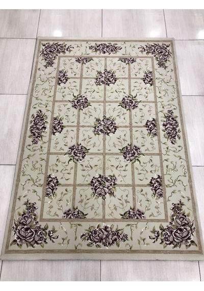 Saray Halı Tifanny 10109 Krem 125X180 Krem Pudra Yeşil Sık Halı !