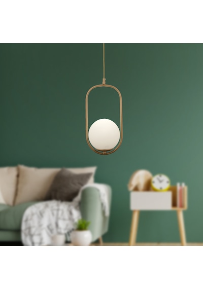 Lorin Tekli Eskitme Sarkıt Beyaz Camlı Modern Sarkıt Mutfak Salon Sarkıt Avize