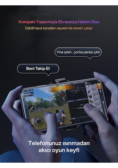 3 Kademeli Manyetikli I Göstergeli I Rgb Aydınlatmalı Cep Telefonu Soğutma Fanı Radyatör Soğutucu Siyah