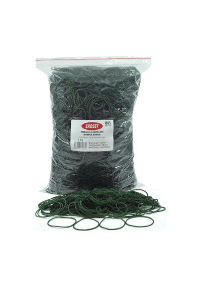 Ekoset Yeşil Paket Ambalaj Para Lastiği 70Mm 1Kg