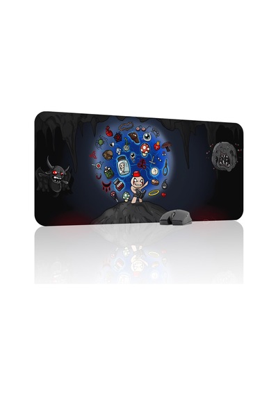 Binding Of Isacc Kaymaz Dikişli Kauçuk Oyuncu Mousepad V5 - 90x40 Xxl Gaming Mouse Pad Fare Altlığı